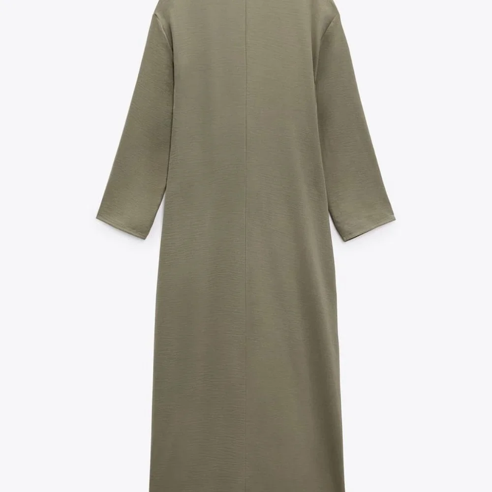 NWT Zara khaki front nkot midi casual dress/Zara loose fitted dress - Picture 7 of 8
